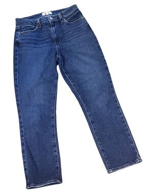 Excellent PAIGE High Rise Brigitte Straight Leg Jeans Dark Wash Size 27